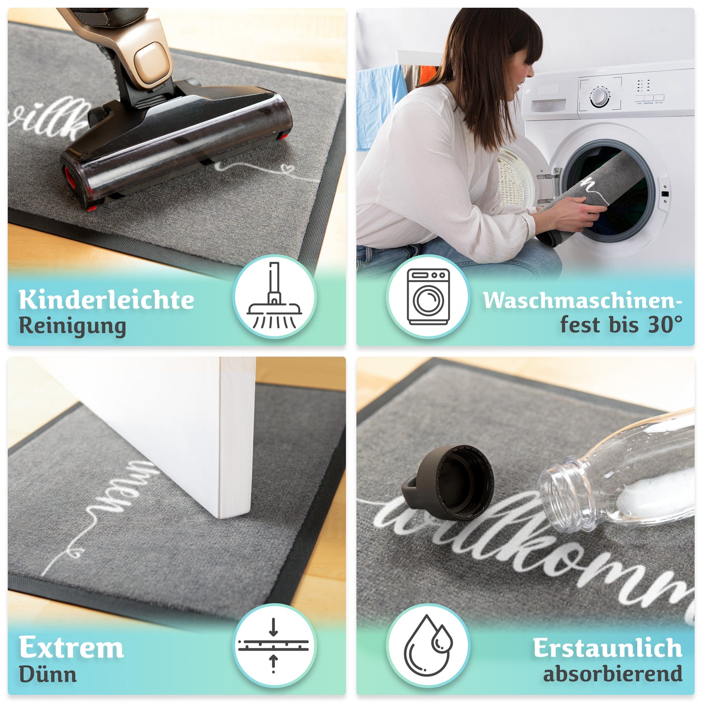 Charmante Fußmatte mit hereinspaziert Motiv in 40x60cm