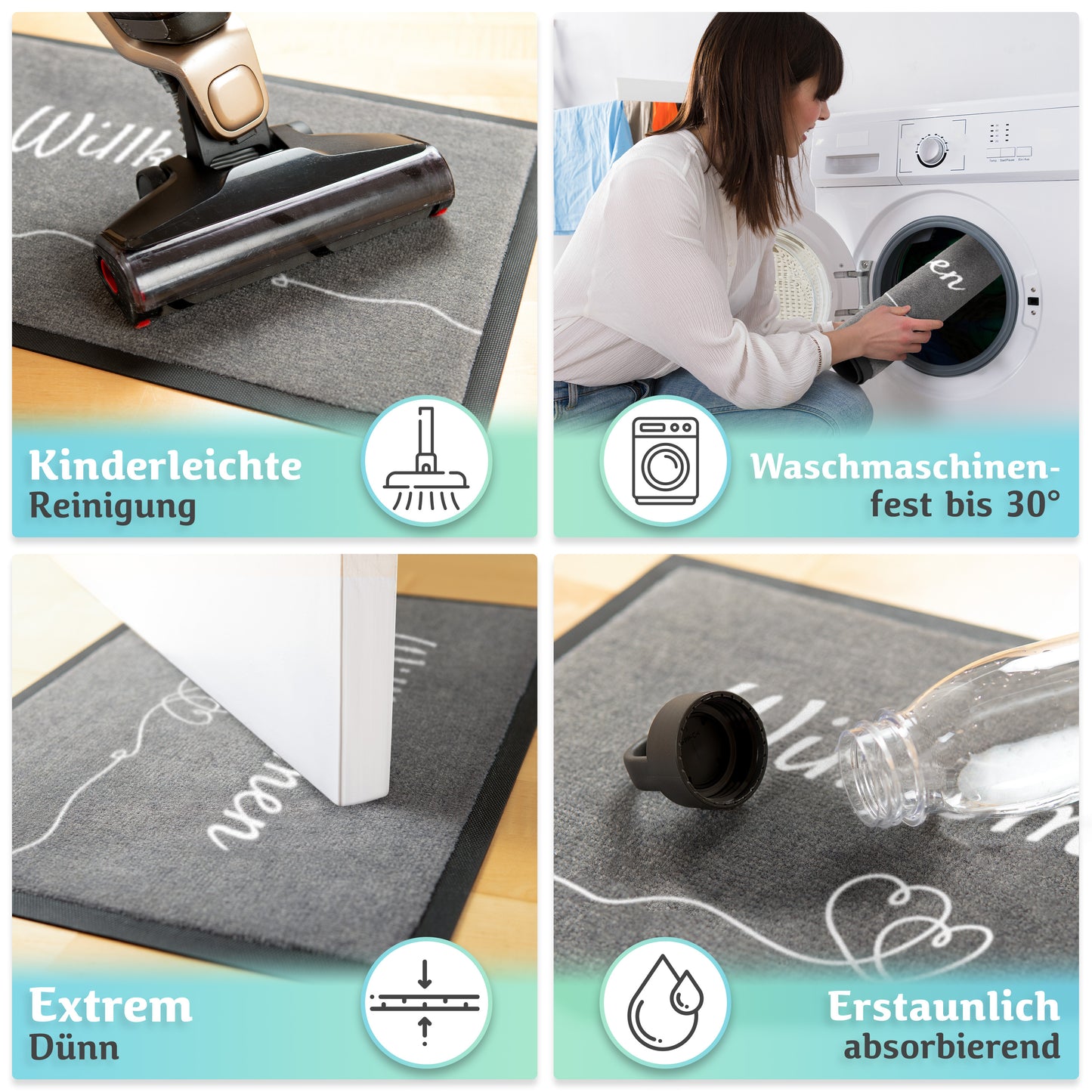 Charmante Fußmatte mit hereinspaziert Motiv in 40x60cm