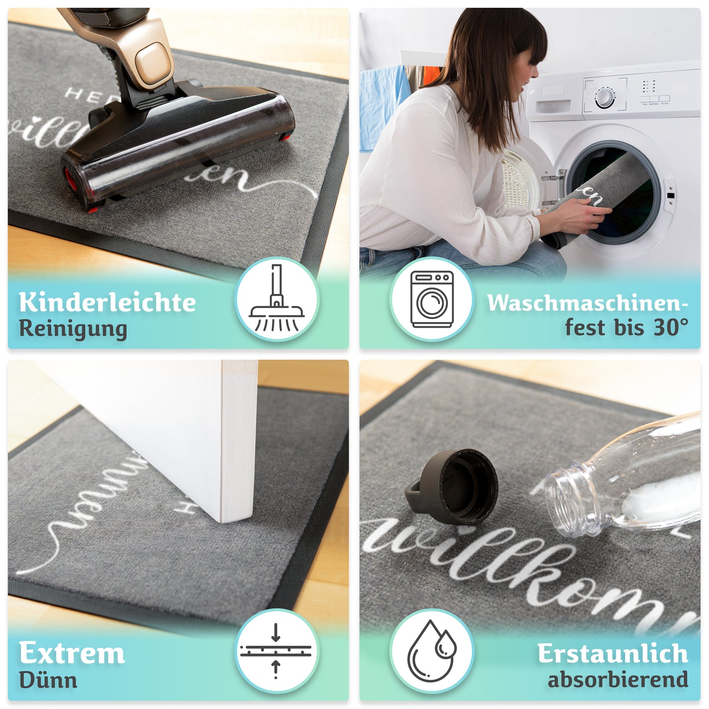 Charmante Fußmatte mit hereinspaziert Motiv in 40x60cm