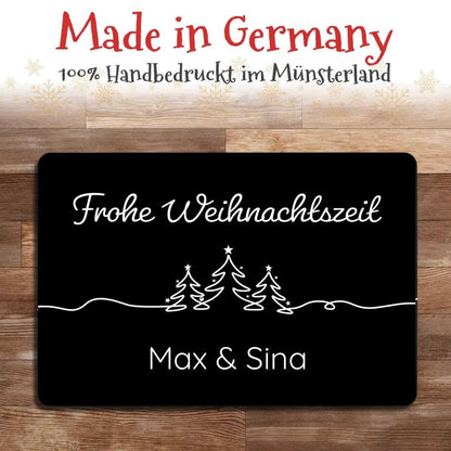 Personalisierbare Weihnachten Fußmatte Schwarz 40x60