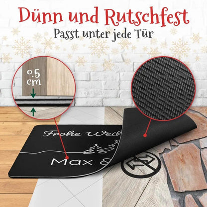 Personalisierbare Weihnachten Fußmatte Schwarz 40x60