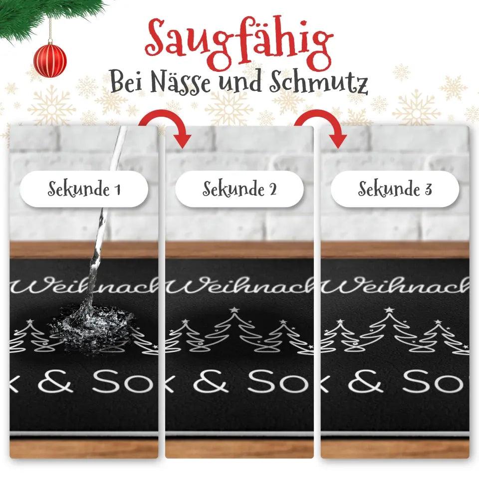 Personalisierbare Weihnachten Fußmatte Schwarz 40x60