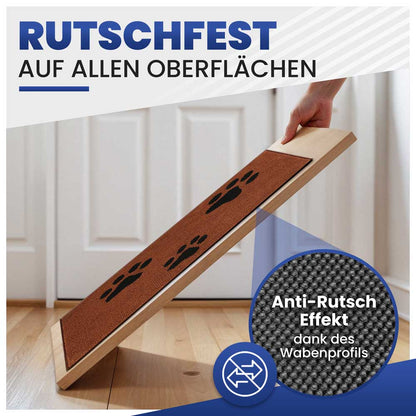 Rutschfeste braune Schmutzfangmatte mit Wabenprofil für sicheren Halt auf allen glatten Oberflächen.