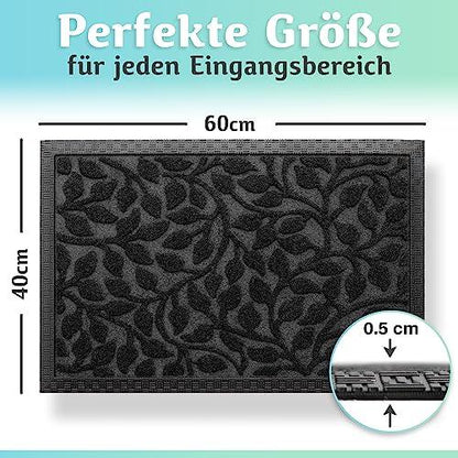 Die schwarze Fußmatte in 60x40 cm mit einer Höhe von 0,5 cm passt ideal in jeden Eingangsbereich und überzeugt durch ihre flache Bauweise.
