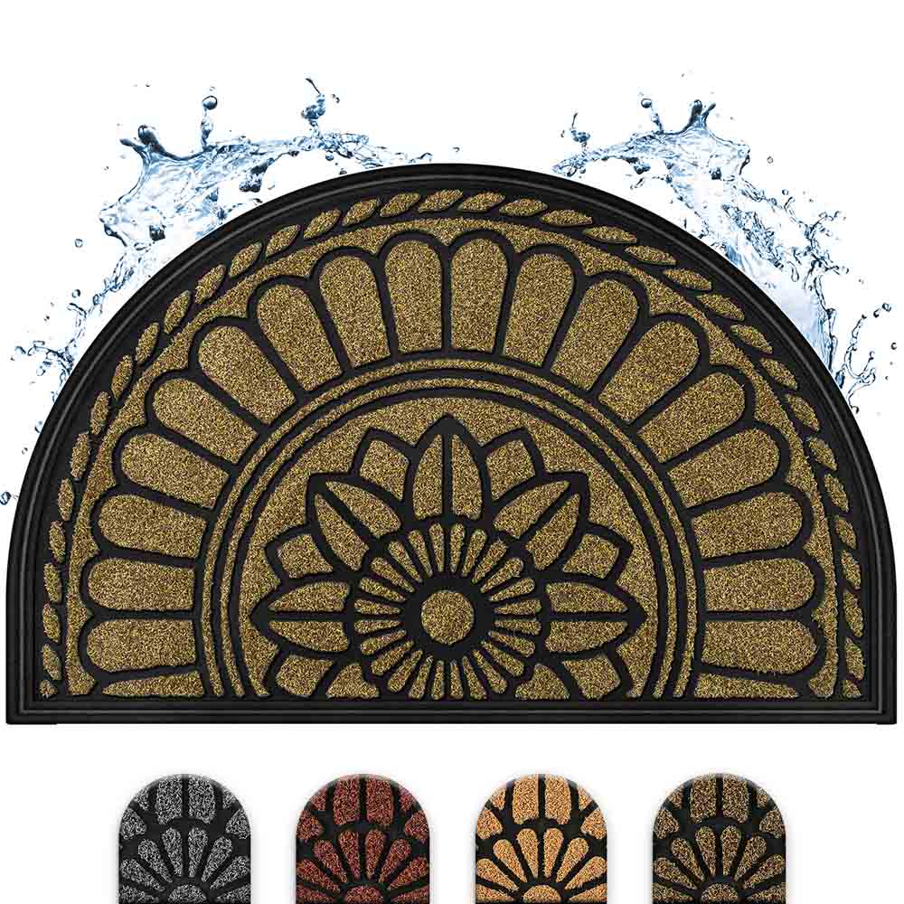 Wasserabweisende Eingangsmatte mit elegantem Blumenmuster in Beige und weiteren Farboptionen zur Auswahl.