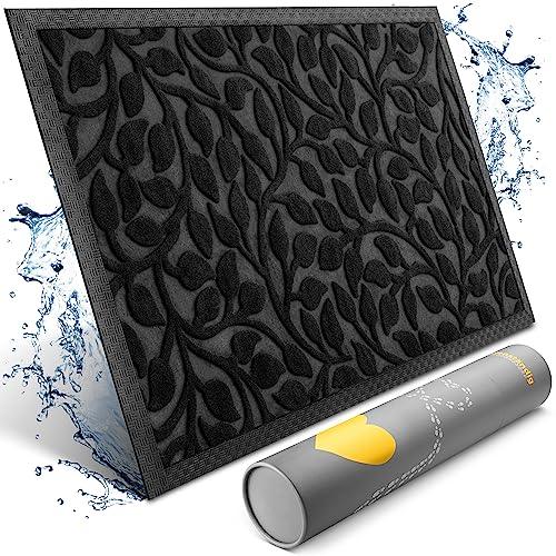 Die schwarze Fußmatte mit wasserabweisender Oberfläche wird gerollt geliefert und eignet sich ideal für den Eingangsbereich.