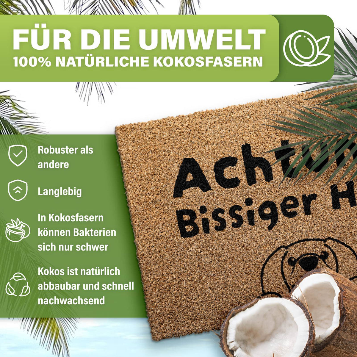 Kokos Fußmatte außen – wetterfeste Kokosmatte in vielen Motiven – Bild 4