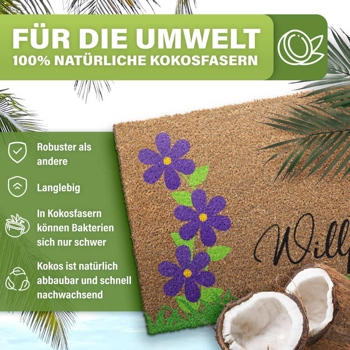 Kokos Fußmatte außen – wetterfeste Kokosmatte in vielen Motiven – Bild 12