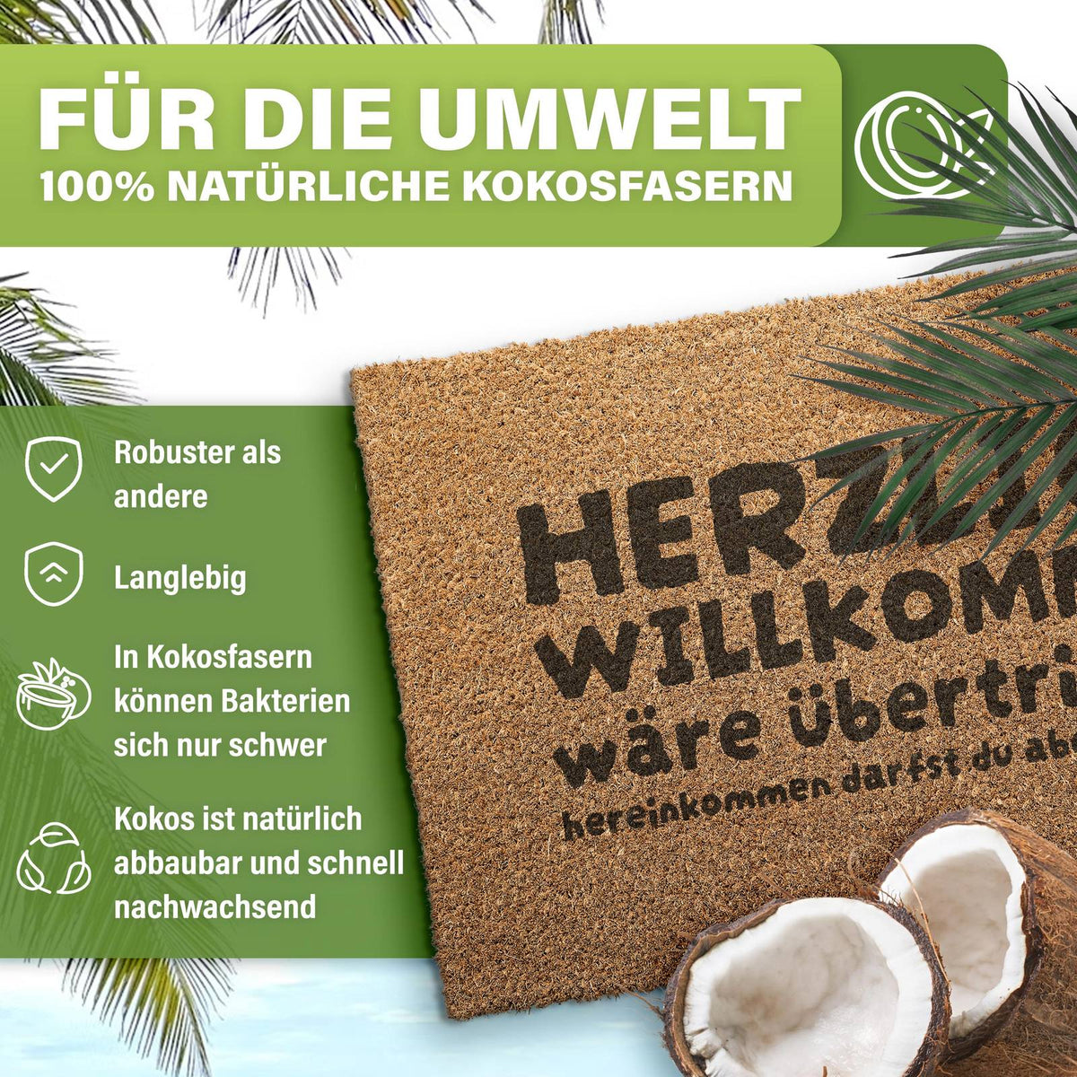 Kokos Fußmatte außen – wetterfeste Kokosmatte in vielen Motiven – Bild 99