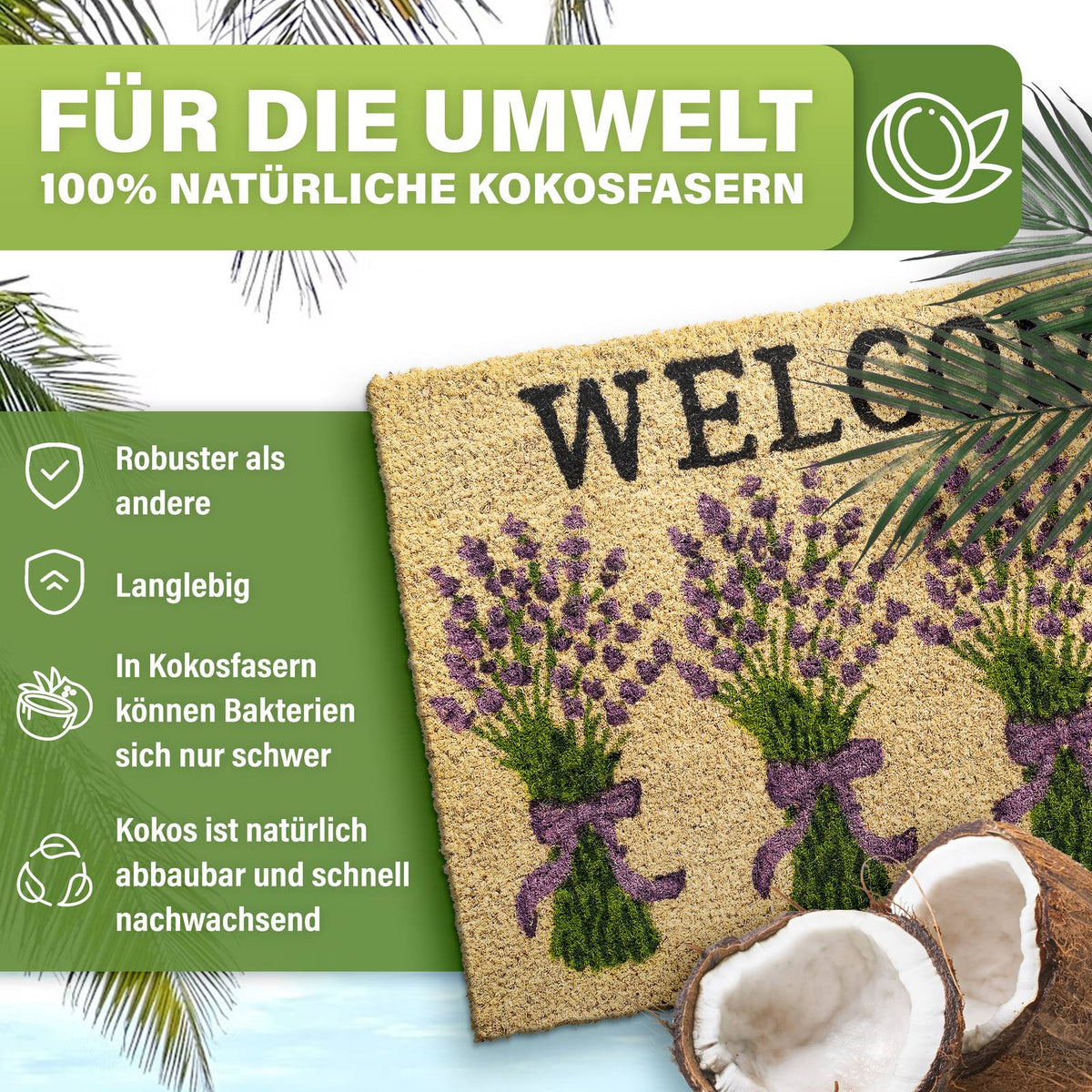 Kokos Fußmatte außen – wetterfeste Kokosmatte in vielen Motiven – Bild 133