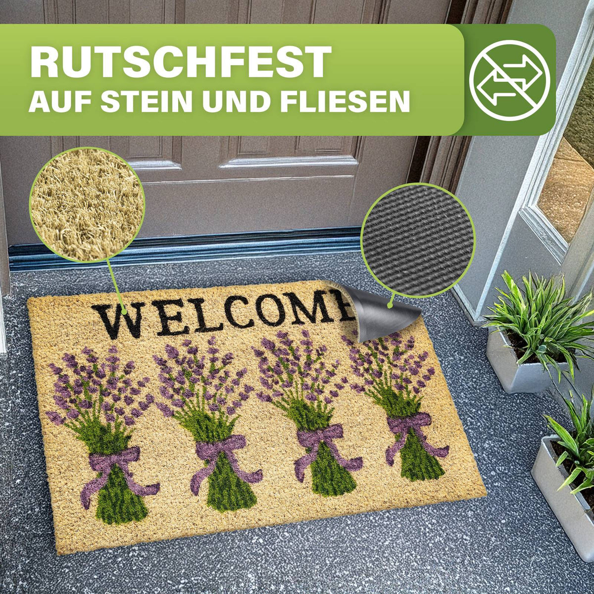 Kokos Fußmatte außen – wetterfeste Kokosmatte in vielen Motiven – Bild 136