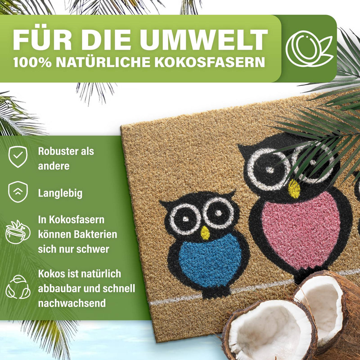 Kokos Fußmatte außen – wetterfeste Kokosmatte in vielen Motiven – Bild 163