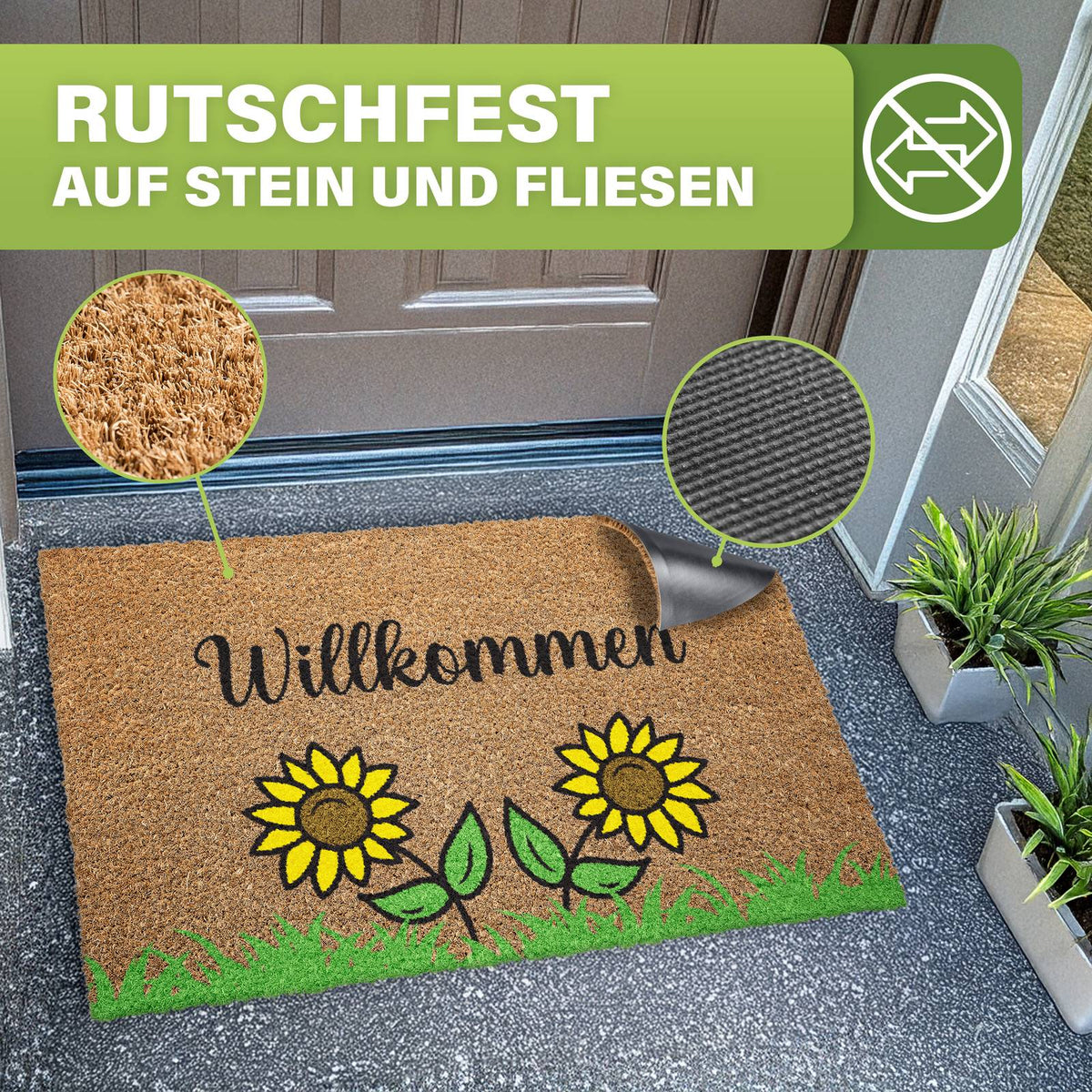 Kokos Fußmatte außen – wetterfeste Kokosmatte in vielen Motiven – Bild 186