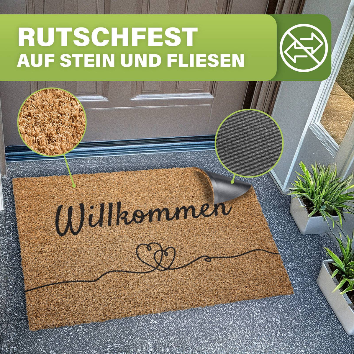 Kokos Fußmatte außen – wetterfeste Kokosmatte in vielen Motiven – Bild 193