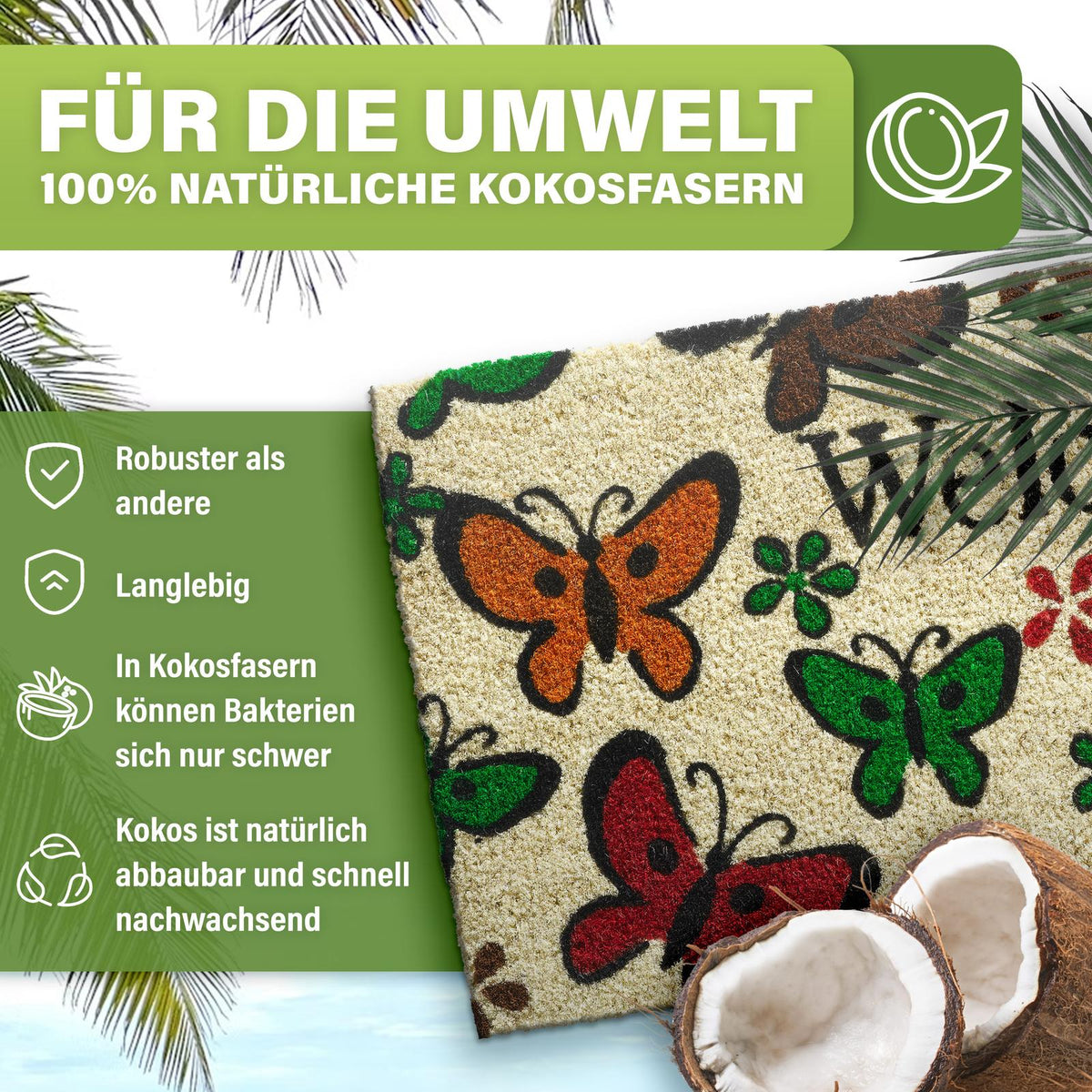 Kokos Fußmatte außen – wetterfeste Kokosmatte in vielen Motiven – Bild 204