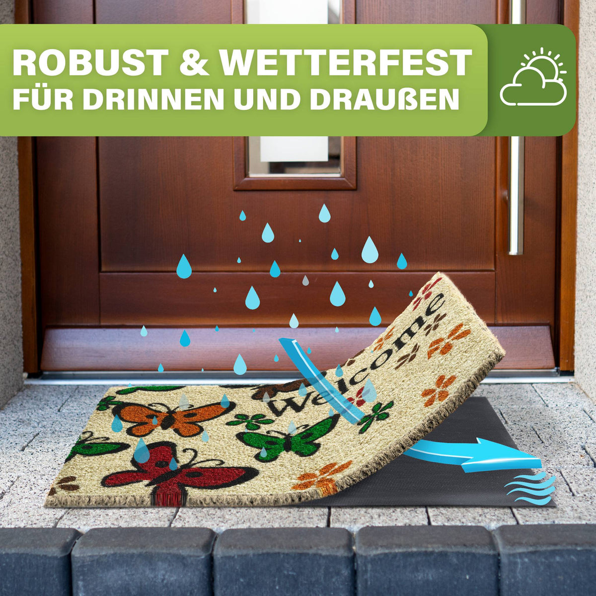 Kokos Fußmatte außen – wetterfeste Kokosmatte in vielen Motiven – Bild 206