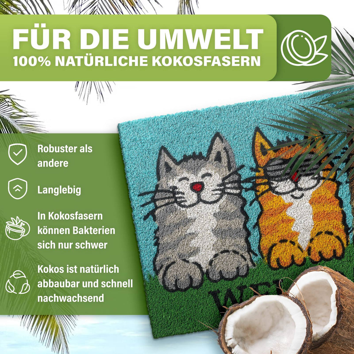 Kokos Fußmatte außen – wetterfeste Kokosmatte in vielen Motiven – Bild 211