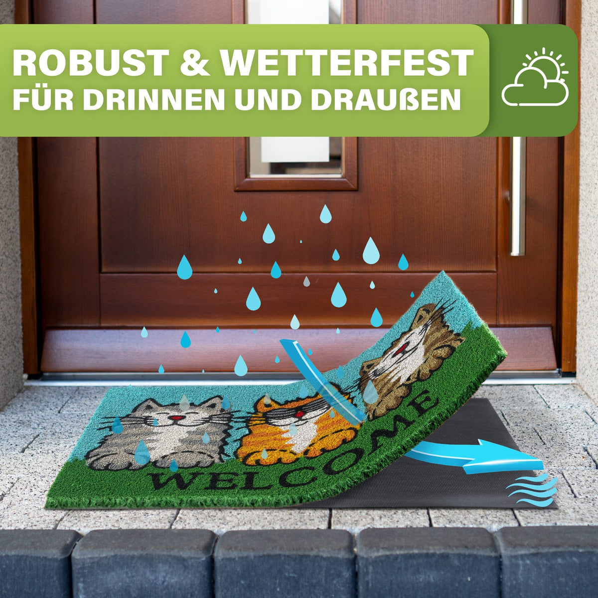 Kokos Fußmatte außen – wetterfeste Kokosmatte in vielen Motiven – Bild 213