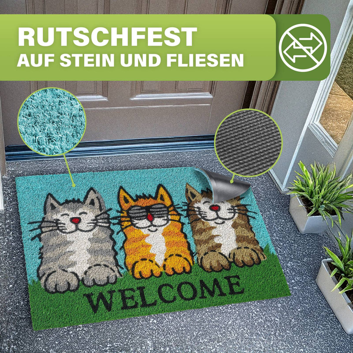 Kokos Fußmatte außen – wetterfeste Kokosmatte in vielen Motiven – Bild 214