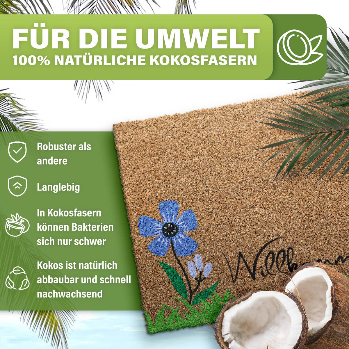 Kokos Fußmatte außen – wetterfeste Kokosmatte in vielen Motiven – Bild 225