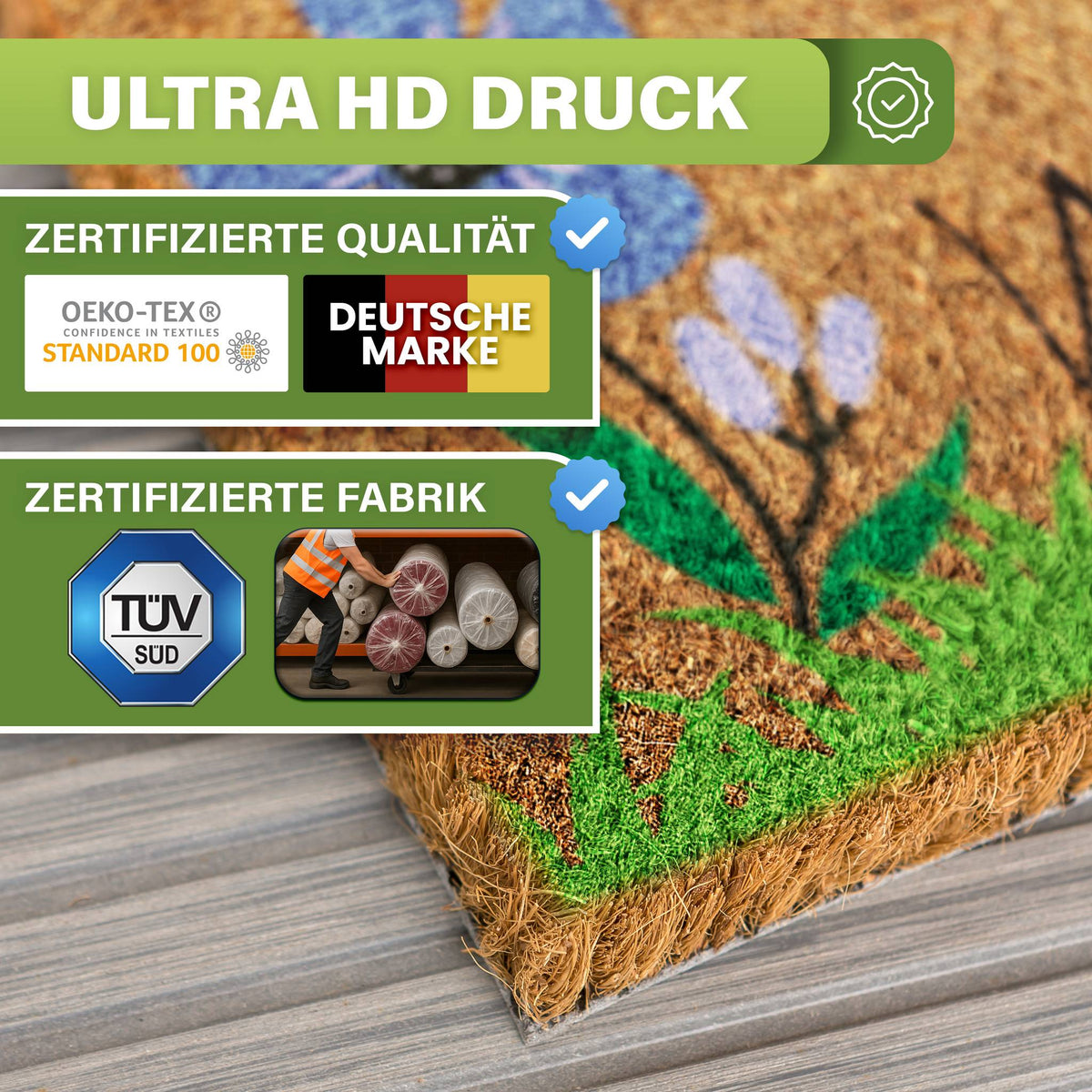 Kokos Fußmatte außen – wetterfeste Kokosmatte in vielen Motiven – Bild 226