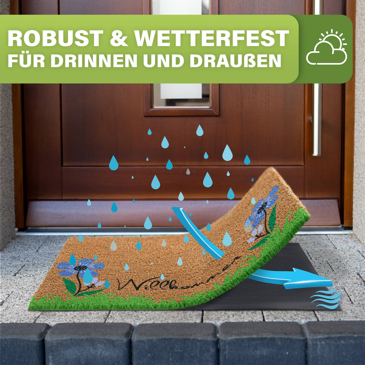 Kokos Fußmatte außen – wetterfeste Kokosmatte in vielen Motiven – Bild 227