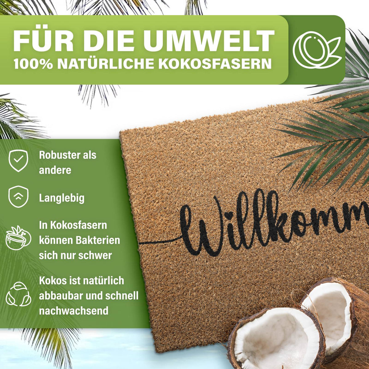 Kokos Fußmatte außen – wetterfeste Kokosmatte in vielen Motiven – Bild 232