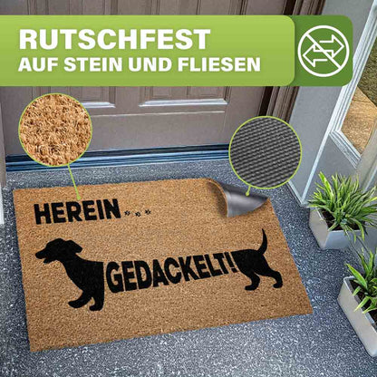 rutschfeste kokos fussmatte herein gedackelt auf stein und fliesen mit naturfaser oberseite und gummirueckseite fuer sicheren halt zuhause