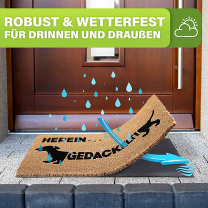 wetterfeste kokos fussmatte herein gedackelt fuer drinnen und draussen vor haustuer wasserabweisend robust langlebig ideal fuer eingangsbereich