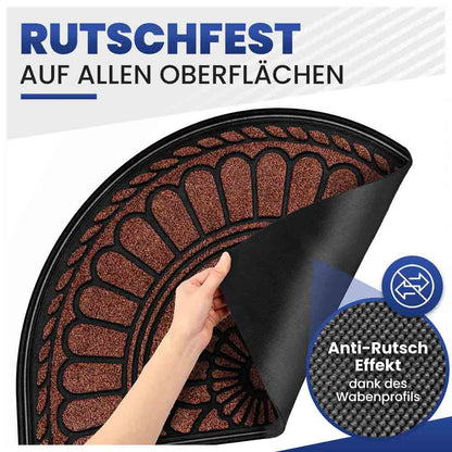 Braune Türmatte mit Wabenprofil, garantiert sicheren Halt auf allen Oberflächen dank Anti-Rutsch-Effekt.