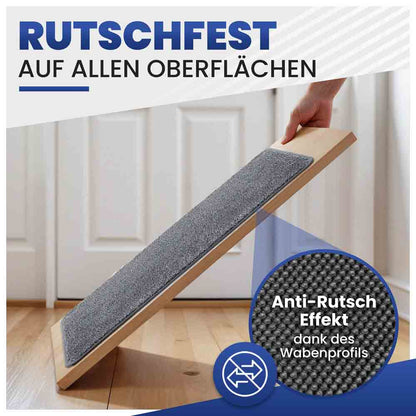 Rutschfeste graue Fußmatte mit Wabenprofil, garantiert sicheren Halt auf allen Oberflächen dank Anti-Rutsch-Effekt.