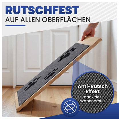 Rutschfeste graue Schmutzfangmatte mit Wabenprofil für sicheren Halt auf allen glatten Oberflächen.