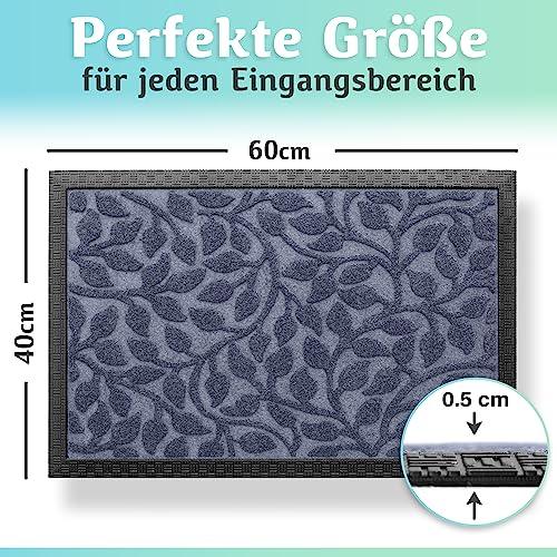 Die Fußmatte in 60x40 cm mit einer Höhe von 0,5 cm passt in jeden Eingangsbereich und bietet eine funktionale, flache Bauweise.