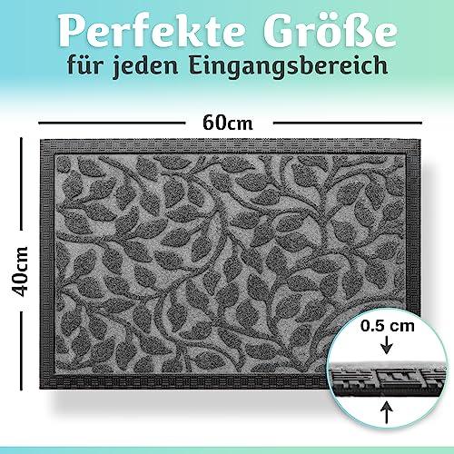 Die Fußmatte in 60x40 cm mit einer Höhe von 0,5 cm passt ideal in jeden Eingangsbereich und lässt sich vielseitig einsetzen.